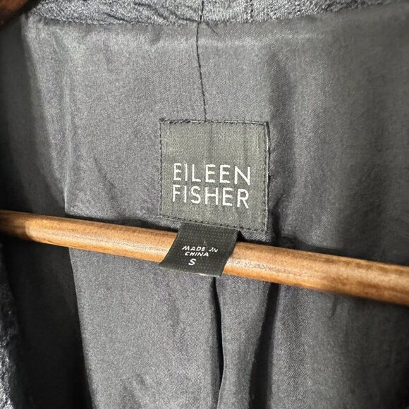 Eileen Fisher Women’s Jacket Black Sequin 100% Silk Jacket Snap Closure Small - Picture 4 of 15